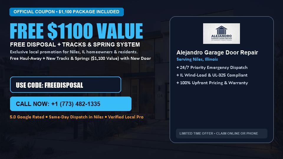 FREE Old Door Haul-Away & Heavy-Duty Tracks in Niles, IL - Alejandro Garage Door Repair